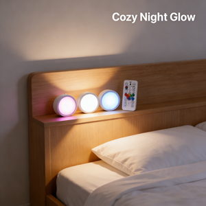 Lampes LED RGB modernes à piles avec télécommande, intensité réglable, installation facile, pour montage mural ou sous étagère, lot de 3 - Product Image 5