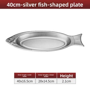 Assiette unique en acier inoxydable en forme de <span class=keywords><strong>poisson</strong></span>, durable, passe au lave-vaisselle, pour hôtels, cuisines, barbecues, mariages, festivals, plats de <span class=keywords><strong>poisson</strong></span> - Product Image 5