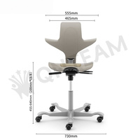 Chaise ergonomique moderne pivotante en acier inoxydable avec hauteur réglable pour la maison, le bureau, l'hôtel, la salle de sport, l'utilisation commerciale - Taille moyenne