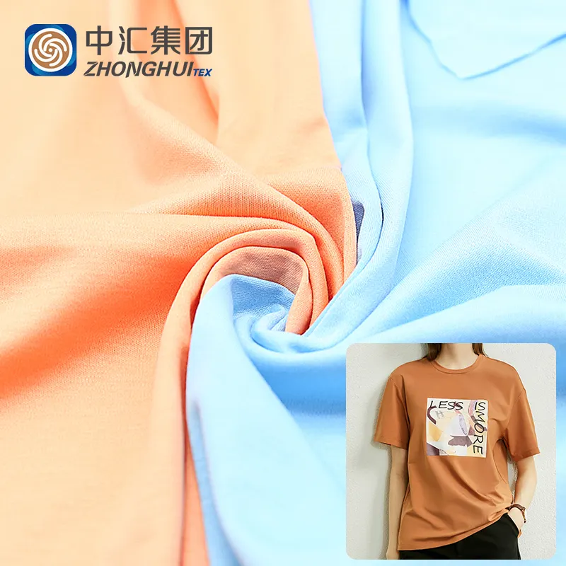 Wholesale Fabric 70S Mercerized Cotton Interlock Knitted Fabric For Men T Shirt