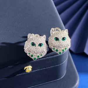 Pendientes de Cobre para Mujer, Diseño de Animal, <span class=keywords><strong>Ojos</strong></span> de Esmeralda Brillantes, Estilo Nuevo, Joyería Smokie, Guangzhou Light Smart Elves - Product Image 6