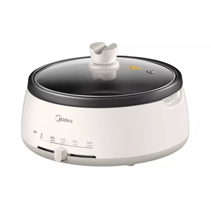 หม้อไฟฟ้ามีเดีย 4 ลิตร ทรงกลม สีครีมขาว แบบถอดได้ ไม่ติดกระทะ สำหรับใช้ในบ้าน - Product Image 5