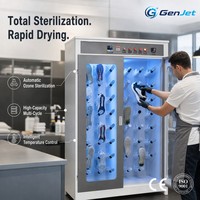Gabinete Secador de Zapatos Comercial Compacto, Totalmente Automático, de Acero Inoxidable, con Capacidad para 10-30 Pares, Circulación de Aire Frío y Caliente, Deshumidificador