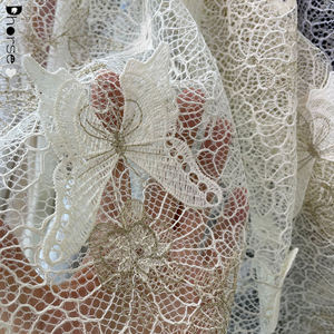 ผ้าลูกไม้ปักลายผีเสื้อ3D งาช้างแบบใหม่ล่าสุด<span class=keywords><strong>2021</strong></span> - Product Image 3