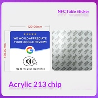 Tideseer Plaque d'avis personnalisable en acrylique NFC Chip213, étiquette autocollante de table pour carte de commande et code QR