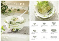 Assiettes à dîner en céramique et porcelaine LovingHome, personnalisées, modernes, luxueuses, écologiques, avec un style vert frais, collection Olive