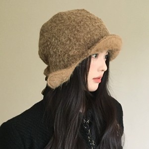 Japanese Style Fluffy Warm Bucket Hat For Women Winter Outdoor Hiking Keep Warm Windproof Camel Black Gray Beige - Product Image 1