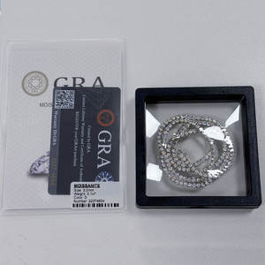 BMON01 USA Stocks Moissanite Tennis Chaîne Collier 925 Argent 3mm VVS D Moissanite Diamant Tennis Collier avec Certificat GRA - Product Image 3