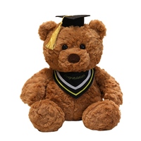 Adorables ours en peluche personnalisés pour la remise des diplômes, disponibles en deux tailles, avec toques et pompons, en fourrure douce, anti-stress, cadeaux de remise des diplômes pour étudiants