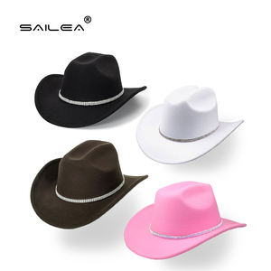 OEM 2025 Luxe Western Cowgirl Cowboyhoed met aangepast logo, brede rand, polyester, voor dames - verkrijgbaar voor groothandel - Product Image 6