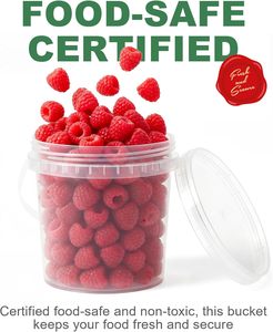 Seau hermétique de qualité alimentaire, rond, en plastique transparent, avec couvercle, pour noix, yaourt, bonbons, confiture - Product Image 4