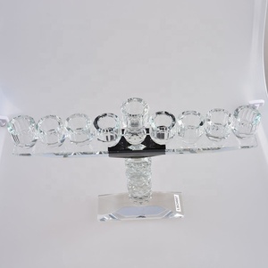 Ménorah Hanouka Lampe <span class=keywords><strong>Bougeoir</strong></span> <span class=keywords><strong>Cristal</strong></span> MH-1840 - Product Image 4