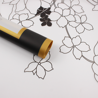 Papier d'emballage pour bouquet floral, écologique, coloré, bord doré, imperméable, pour emballer des fleurs