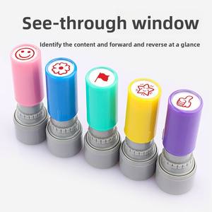 مجموعة طوابع تعليق على الزهور الحمراء للأطفال ، طابع كرتون لطيف لمعلم رياض الأطفال ، مكافأة كرتون لطلاب المدارس الابتدائية - Product Image 4