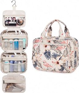 Bolsa de aseo de muestra gratuita, bolsa de maquillaje de viaje, organizador de cosméticos para mujeres y niñas, bolsa grande para colgar. - Product Image 5