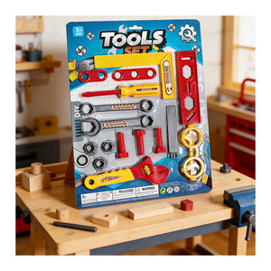 Ensemble d'outils de jeu d'imitation en bois, boîte à outils, établi, jouet d'ingénieur, perceuse, construction, jeu de rôle d'imagination, activité d'apprentissage - Product Image 6