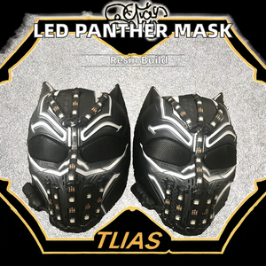 Máscara LED de Cara Completa para Disfraz de Halloween, Máscara Brillante de Resina de Pantera Negra para DJ, Festivales, Clubes, Eventos y Fiestas - Product Image 2