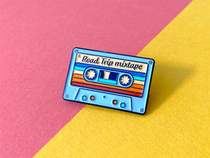 Pin de esmalte Road Trip Mixtape cassette pastel Fabricante de metal personalizado barato insignia de PIN de esmalte suave - Product Image 3