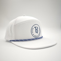 Casquette Snapback Unisexe Sportive Personnalisée à 6 Panneaux, Visière Plate, Motif Argyle Dobby Léopard, Logo Brodé 3D, Séchage Rapide, Perforations Découpées au Laser