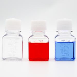 정사각형 투명 PET 플라스틱 미디어 병 50ml-1000ml 크기 세포 배양 혈청 시약 플라스크 실험실 병 - Product Image 5