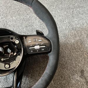Volant en fibre de carbone entièrement en cuir pour Mercedes Benz <span class=keywords><strong>AMG</strong></span> W204 W205 W211 W203 W212 W176 W213 W124 W177 W221 - Product Image 3