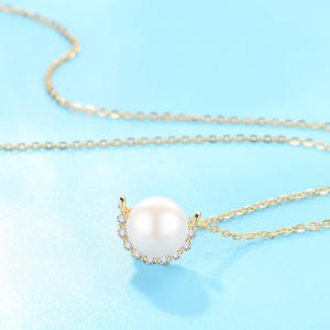 Collier de perles simples <span class=keywords><strong>pour</strong></span> femmes, collier de perles en argent sterling S925, cadeaux de noël <span class=keywords><strong>pour</strong></span> elle - Product Image 4