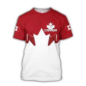 T-shirts Canada, emblème du drapeau canadien, feuille d'érable, impression 3D, t-shirts pour hommes et femmes, streetwear, mode, t-shirt oversize, vêtements pour hommes, hauts - Product Image 2