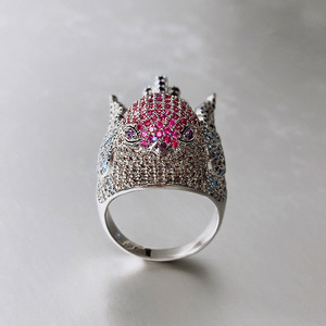 Bague créative en forme d'oiseau Robin pour femme, bijou de doigt étincelant et tendance - Product Image 4