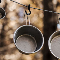Bol Shula en acier inoxydable 304 pour l'extérieur, vaisselle de pique-nique et de camping, compatible avec les cuisinières à gaz portables, capacité <1L, poli