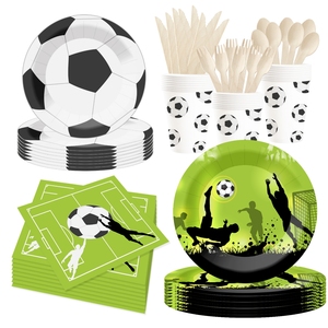 Juego de Vajilla Desechable para Fiesta de Cumpleaños de Fútbol DAMAI, Platos y Vasos de Papel para Niños, Decoración para Fiesta de Cumpleaños de Fútbol - Product Image 1