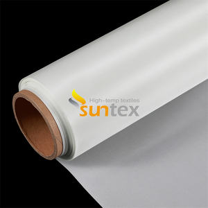 Tela de fibra de <span class=keywords><strong>vidrio</strong></span> recubierta de silicona con aislamiento térmico de alta temperatura ignífugo de doble cara blanca - Product Image 2