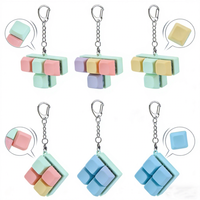 Acrylic Waterproof Lightweight Fireproof Cute Stress Relief Fidget Keyboard Keychain Toy with Cartoon Design