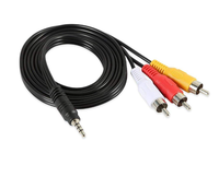 Câble audio vidéo stéréo AUX 3,5 mm mâle vers 3 RCA mâle pour smartphones, MP3, tablettes, enceintes, home cinéma
