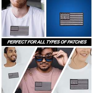 Patch brodé en feutre thermocollant DigitEMB Drapeau Américain 11 pièces 5x2,6 pouces Noir et Blanc Tactique Moral - Product Image 4
