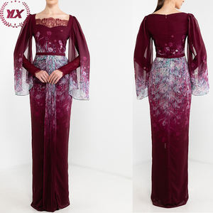 Kebaya musulman élégant, couleur rouge, vente en gros, mode moderne, baja Kurung malaisien, ensembles en Satin pour adultes, décontracté, moderne - Product Image 1