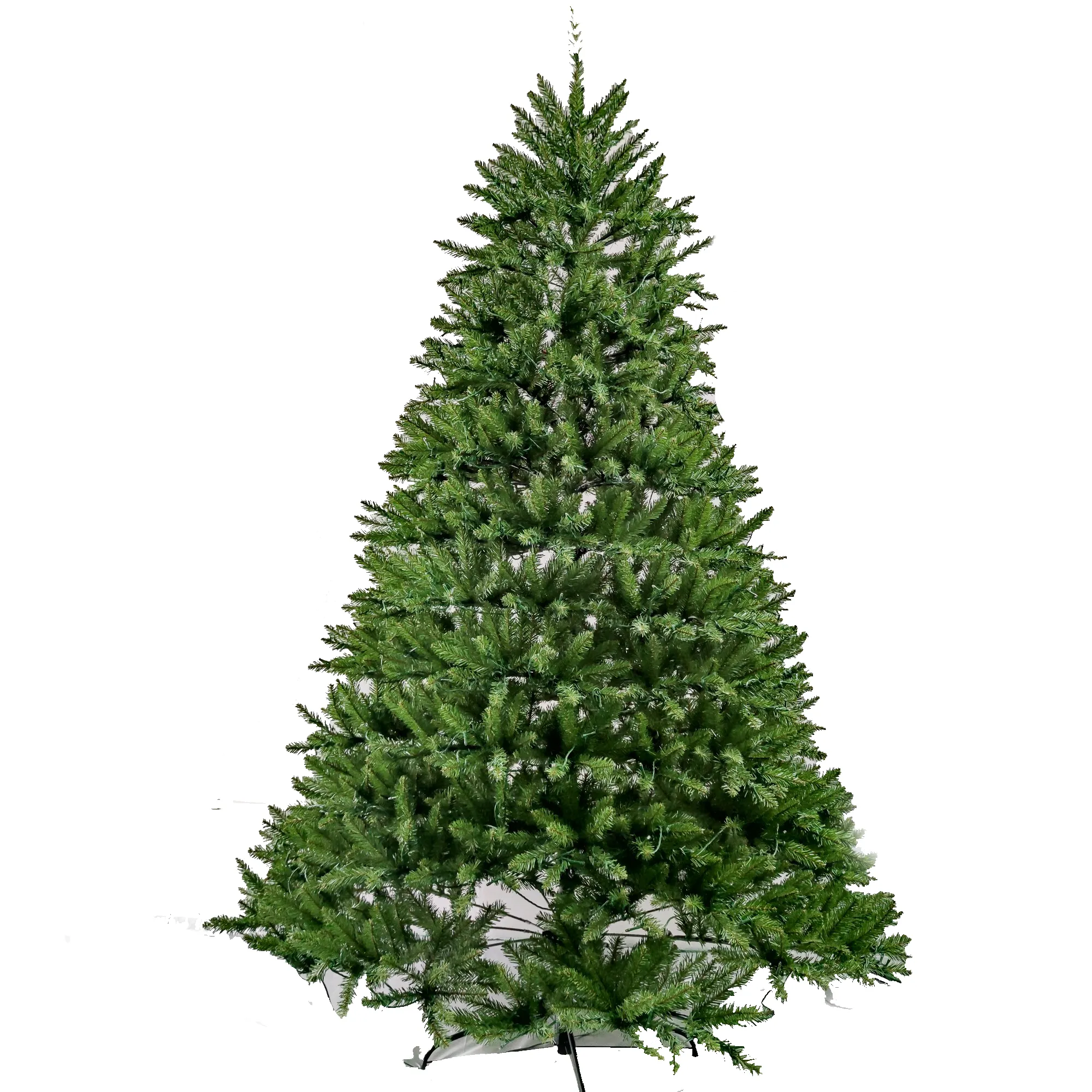 مصنع توريد 8ft واقعية الاصطناعي بولي كلوريد الفينيل بولي إيثيلين <span class=keywords><strong>شجرة</strong></span> عيد الميلاد مع أضواء تزيين قاعدة معدنية