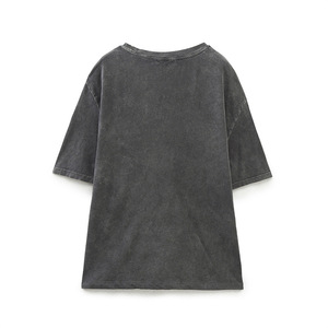T-shirts pour femmes lavés à l'acide personnalisés DTG print logo <span class=keywords><strong>ladt</strong></span> streetwear t shirts - Product Image 5