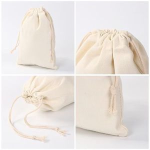 Recycled Cotton Fabric Drawstring Gift <b>String</b> <b>Bag</b> With Custom Logo Canvas Jewelry <b>Bag</b> - Product Image 6