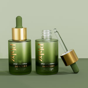 Botol Tetes Mewah <span class=keywords><strong>30ml</strong></span> Kemasan Perawatan Kulit Kustom Botol Minyak Tubuh Kaca Botol Serum Kaca Matte dengan Tombol Tekan dan Karet - Product Image 5