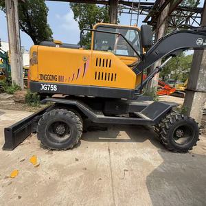 รถขุดไฮดรอลิกแบบมีล้อ ยี่ห้อ Jinggong รุ่น JG75S ขนาด 6 ตัน ใช้เครื่องยนต์ Yunnei เหมาะสำหรับงานก่อสร้างท่อประปาในเขตเทศบาล - Product Image 3