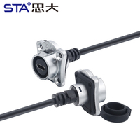 Adaptador de Carga Rápida Tipo C 3.1, Impermeable IP67, Hembra a Macho, Conector Industrial de Aviación para Montaje en Panel