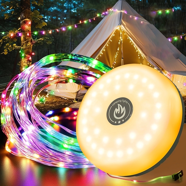 RGB USB and Solar Charge Dual-Powered LED String Light Smart App Control Waterproof Light String for Outdoor Camping