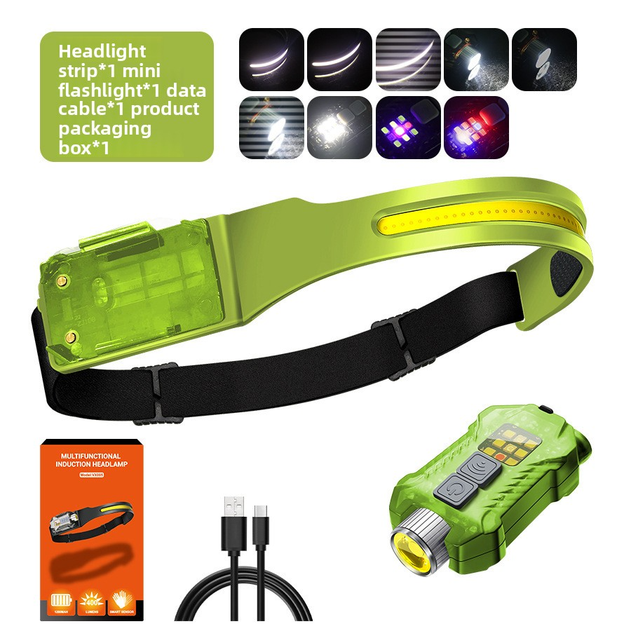 W699 ไฟหน้า-ไฟด้านข้างแบบถอดได้ 2-in-1 สีเขียว