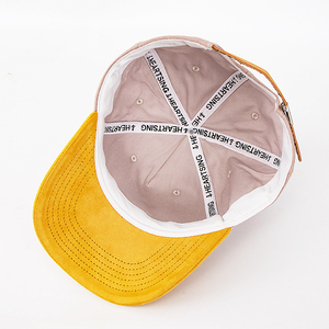 Casquette de baseball en daim à 5 panneaux bicolore avec logo brodé animal personnalisé, certifiée BSCI, pour marques streetwear - Product Image 4
