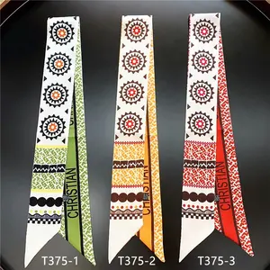 2024 New printed imitation silk scarves Tarot series twill double magic lady ribbon small scarf