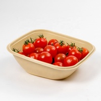 Conteneur alimentaire jetable rectangulaire en PP de 32 oz avec couleur beige/couleur personnalisée pour salades, fruits et repas légers - Logo personnalisable