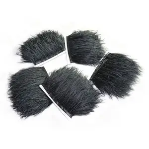 OEM ODM Customization 8-15cm Natural Long Fluffy Black Cheap Sale Dyed Ostrich Feather Fringe Trim