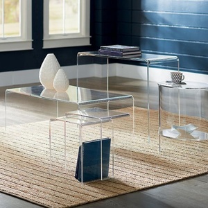 Mesita de noche de acrílico transparente, cómoda y moderna con estantes, mesa de centro lateral de acrílico transparente para dormitorio - Product Image 5