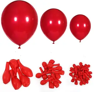 Kırmızı lateks balon 5 10 12 18 inç, kırmızı balon garland seti, kırmızı konfeti balonları doğum günü düğün yıldönümü