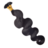 Extensions de cheveux Remy à pointe plate 100% naturels vietnamiens, 16-24 pouces de long, postiche de luxe tissé à la main pour femmes, noir naturel